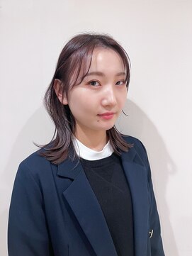 ブカブク(BUKA BUKU) ミディアムスタイル イヤリングカット ペールピンクブラウン