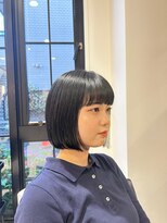 ヘアサロン ガリカ 表参道(hair salon Gallica)&nbsp;【miko】黒髮ぷつっとボブ/内巻きボブ/地毛風カラー/艶感暗髪