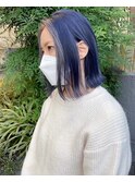 ネイビーブルー_フェイスハイライト_バイカラー_ツートンカラー2