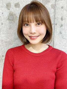 ハローバイシー 仙台(Hello by Sea) 韓国風レイヤーボブ/前髪カット/ピンクブラウン[仙台]