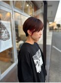 ひし形ショート 小顔カット 髪質改善イヤリングカラー