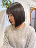 大宮韓国タッセルボブヘイリー切りっぱなし前下がりボブ20代30代