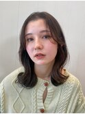 【ミディアムレイヤー】センター分け/似合わせカット/モテ髪