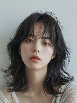 レヴ 草加店(LEV.) イメチェン 外はね ボブ 美髪 ワイドバング ブルーブラック