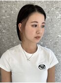 前髪インナーカラーボブフェイスフレーミングイヤリングカラー