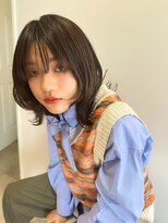 クレビア(CreBiA) ゆるふわ外ハネミディベージュブラウン