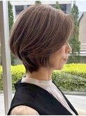 表参道白髪ぼかしウルフショートカットベージュアッシュ30代40代