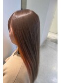 ミルクティーインナーカラーオレンジブリーチハイトーン越谷