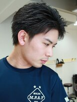 メンズサロンオー 宮崎(Men's salon O.)&nbsp;アップバング メンズショート 眉毛カット 黒髪 ビジネスヘア