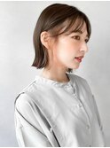 インナーグレージュ薄め前髪大人ボブマチルダボブ切りっぱなし4