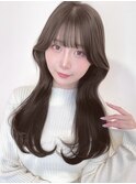 ◎小顔カット美髪レイヤーミルクティーブラウンくびレイヤー