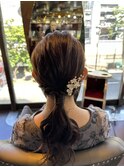 ローポニーテール 結婚式ヘア お呼ばれ
