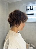 ニュアンスパーマ/ショートベージュ/丸みショート/パーマ/船橋