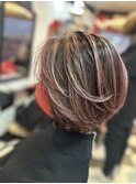 ショートレイヤーカット　バレイヤージュ