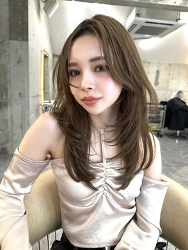 サイン 表参道(SIGN) 韓国ヘアーハッシュカットレイヤーカットグレージュブリーチ無し