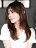 ☆レイヤーカット毛先ワンカールくせ毛風カール薄めバングデジパ
