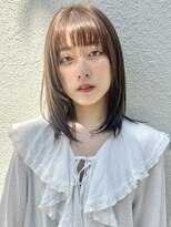 リジェール 鶴舞店 レイヤーミディ/ハッシュカット/シルキーベージュ/鶴舞