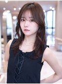 ミディアムくびれ顔周りレイヤーカット髪質改善ストレート