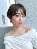 大人ガーリーダークブラウンカラー顔周り似合わせカット20代30代