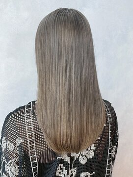 シオン(shion) ロングオリーブグレー顔周りレイヤーダブルカラー_ba572971