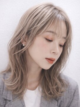 ムーン 仙台一番町店(OON) 韓国レイヤー/ミディアムレイヤー/ミルクティーベージュ/仙台