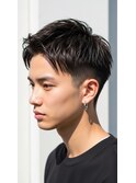 越谷/刈り上げセンターパート/波巻きツイストスパイラル/メンズ