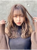 大人可愛い☆アレンジ 波ロングヘアー ひし形 レイヤー 小顔