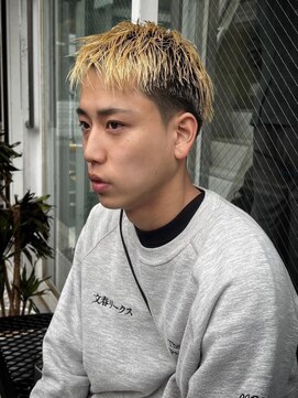 ビンゴ(BINGO) 1438グレーベージュハイトーンカラー韓国バーバー短髪ショート