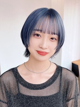 アルバム 池袋(ALBUM) くびレイヤー美髪ブルーシルバーニュアンスカラー_ba483893