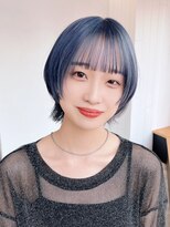 アルバム 池袋(ALBUM) くびレイヤー美髪ブルーシルバーニュアンスカラー_ba483893