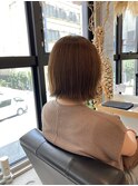 オリーブベージュ艶ボブ/20代30代40代