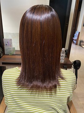 ヘアリゾート粋 ティガ 池袋店(tiga) ミディアムボブ/外ハネ/透明感カラー/オレンジブラウン