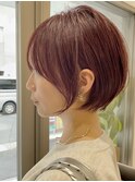 ●前下がりショートボブハンサムショートカットカラーパーマケア