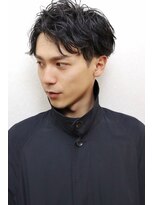 アグラントープ(a Gland taupe)&nbsp;黒髪マッシュパーマ◇アップバングモテる前髪