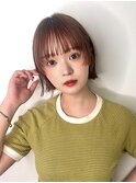 お顔まわりにワンポイント！切りっぱなしボブ