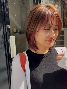 ピンクインナーカラー[青山/表参道/白髪染め/白髪ぼかし]