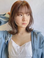 シェル 津山の手店(shel) レイヤーボブ/ミルクティーベージュ/夏カラー/ウェーブヘア