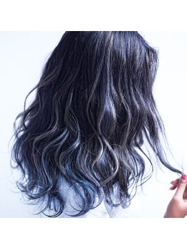 ニコリヘアワークス(nicori hair works) ロング×ハイライト×インナーブルー3