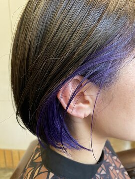 アナログ(ANALOGUE) 【ANALOGUE】ブルーバイオレットインナーカラーボブ