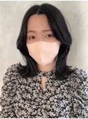 【orente 表参道】暗髪ミディアム×ブリーチなし透明感カラー