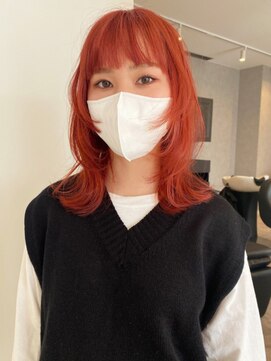 コト 福井大和田店(coto) 福井　大和田　オレンジカラー　暖色カラー　顔まわりレイヤー