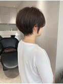 ショート/前髪/グレーベージュ×ブリーチなし/髪質改善[池袋]