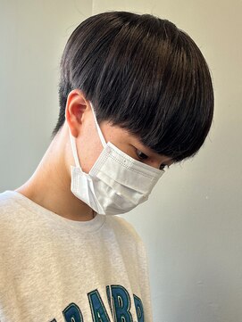 エルマーク 心斎橋(L-MARK) 黒髪マッシュナチュラルマッシュメンズヘア韓国ツーブロック