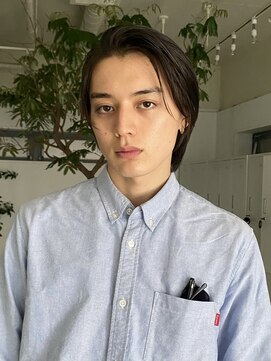 メゾンアクア 表参道(Maison ACQUA) =メンズボブ/ダークアッシュ/ニュアンスパーマ／メンズウルフ