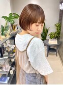 レイヤーボブ ミルクティーカラー