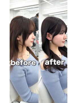 アマトウキョウ アユンチェ(AMA TOKYO×AYUNCHE) 前髪顔まわり韓国ヘアレイヤーカットサイドバンク2wayバンク韓国