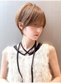 大人ショート/縮毛矯正/学割U24/ブルーカラー/くすみベージュ