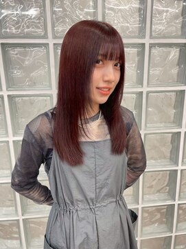 サンク 原宿 表参道(cinq) 原宿ブリーチカラー顔周りレイヤーカットミルクティーベージュ