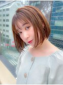ミニボブ/切りっぱなしボブ/小顔見せ/ショートボブ