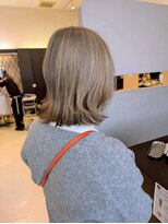 ヘアショップエヌアンドエー 久喜 栗橋店(hairshop N&A)&nbsp;大人可愛い外はねミディ×春ハイトーンカラーミルクティベージュ